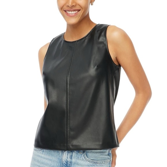 J. CREW Fuax Leather Shell Black Size XL NEW - Picture 1 of 6